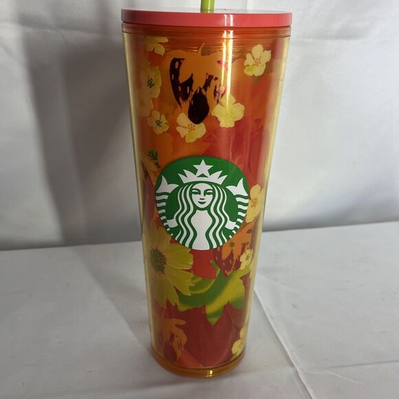 New Starbucks Strawberry & Flowers Tumbler Travel Cold Cup Venti Summer 2022 - Picture 3 of 8